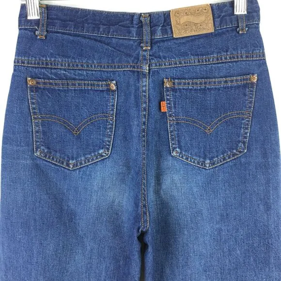 VTG Levi's 685 Women's Cut-Off Jeans sz 24X24 Orange Tab Blue 80's Made in USA