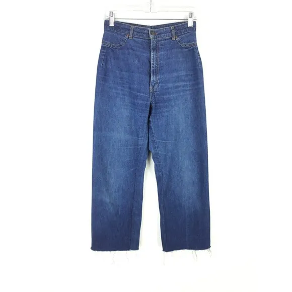 VTG Levi's 685 Women's Cut-Off Jeans sz 24X24 Orange Tab Blue 80's Made in USA