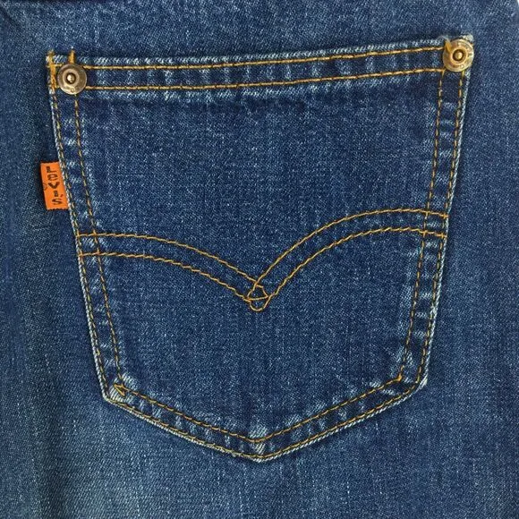 VTG Levi's 685 Women's Cut-Off Jeans sz 24X24 Orange Tab Blue 80's Made in USA
