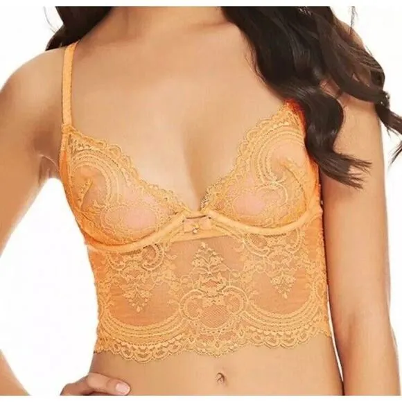 WACOAL Women's Standard Chrystalle 3/4 Bra Bralette Clementine Orange Size S $80