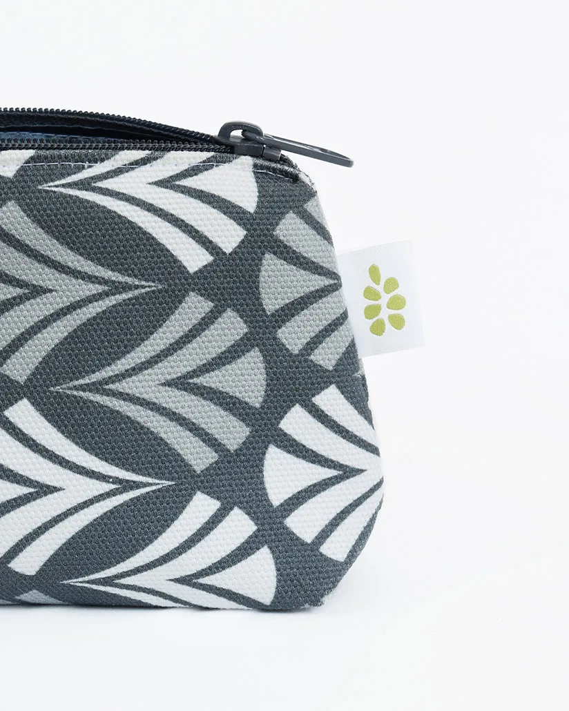 Waltz Zipper Mini Pouch – Steel Grey (8" x 4.5" x 2")