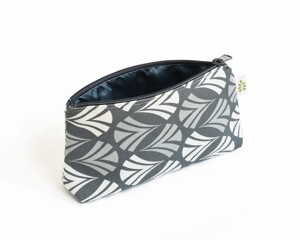 Waltz Zipper Mini Pouch – Steel Grey (8" x 4.5" x 2")