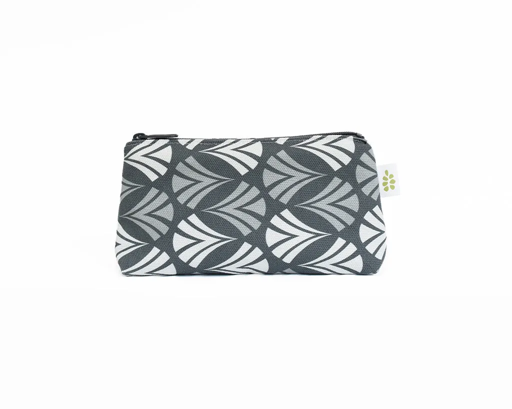 Waltz Zipper Mini Pouch – Steel Grey (8" x 4.5" x 2")