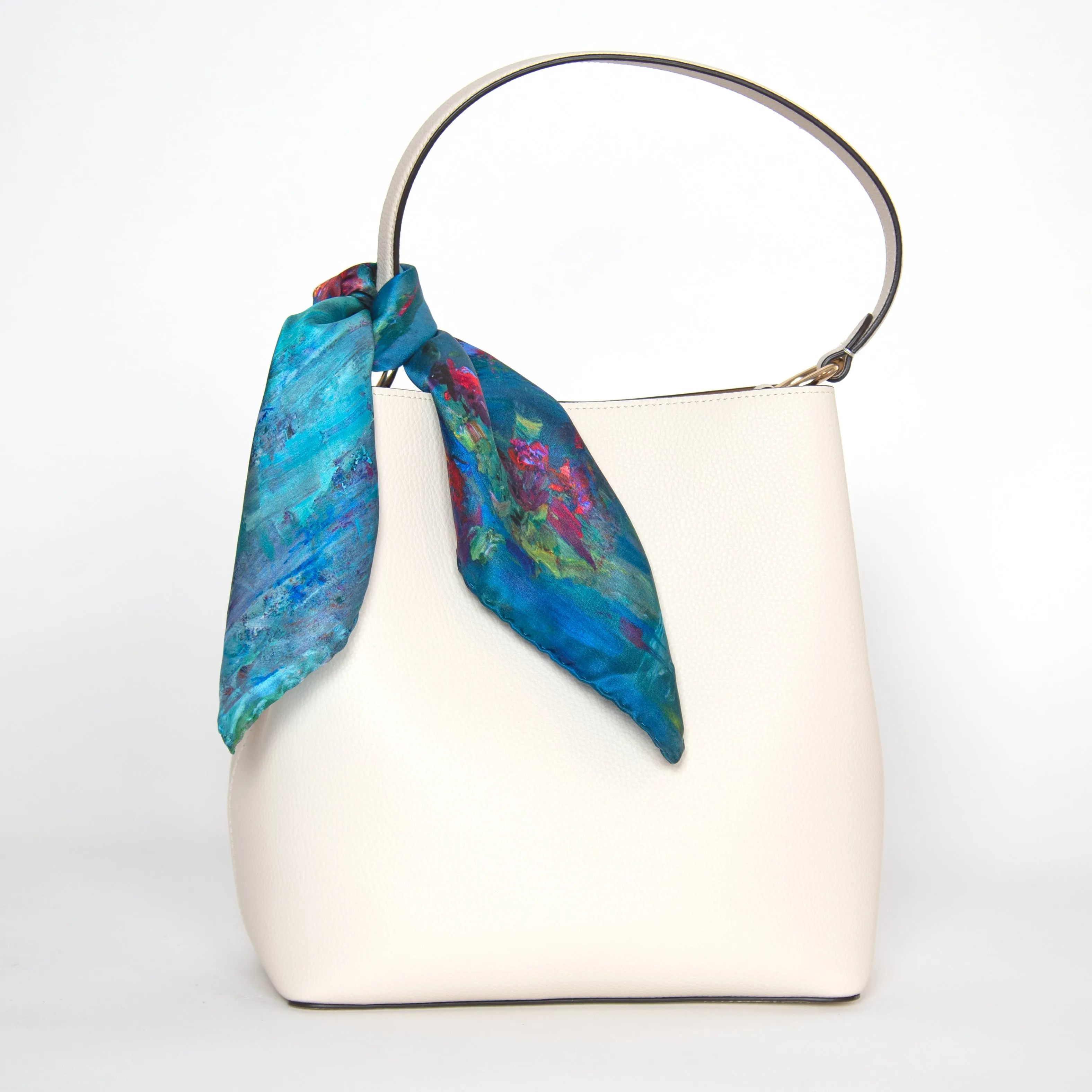 Water Lilies, 16.5-inch Square Italian Silk Scarf