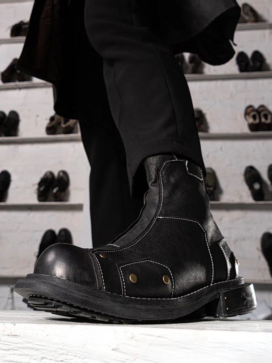 Wear-resistant heightening martin boots retro high-top leather men shoes