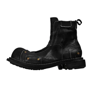 Wear-resistant heightening martin boots retro high-top leather men shoes
