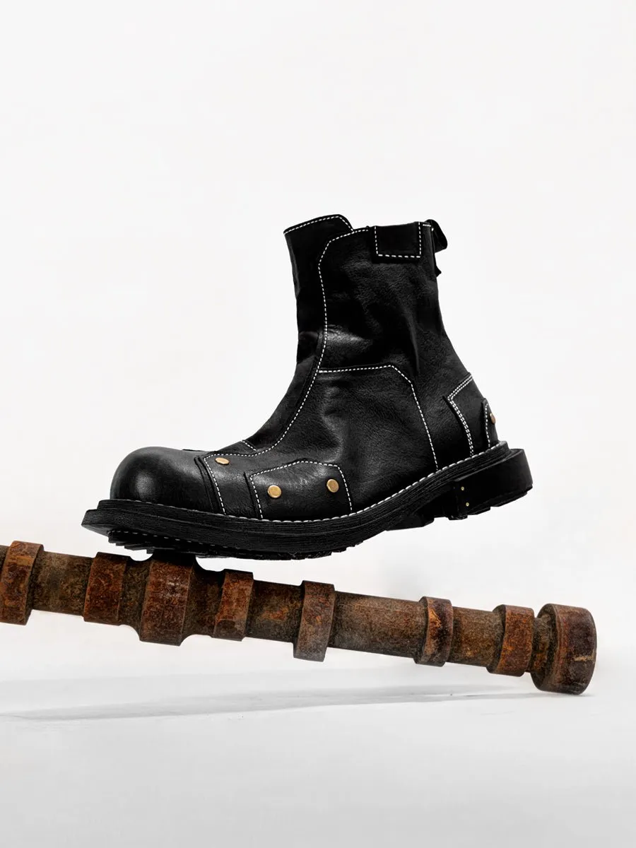 Wear-resistant heightening martin boots retro high-top leather men shoes
