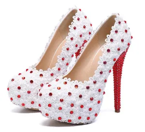 Wedding shoes Bride fashion Open toe shoes woman party dress shoes Peep Toe crystal Bride bridesmaid Pumps