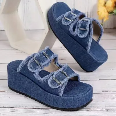 Wedge Buckle Sandals