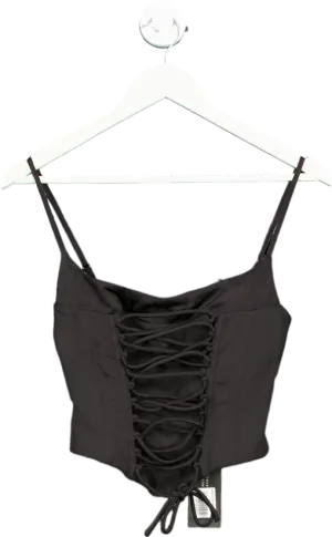 White Fox Black Until You're Mine Crop Top UK XS