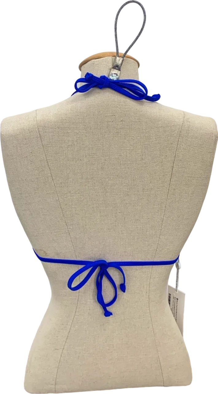 White Fox Blue Crochet Bikini Top UK XS