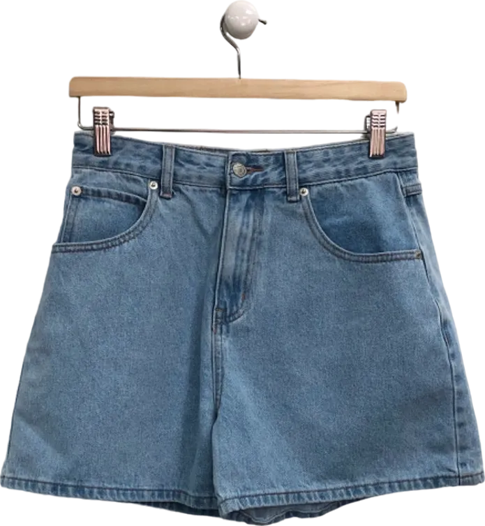White Fox Blue Denim Shorts UK M