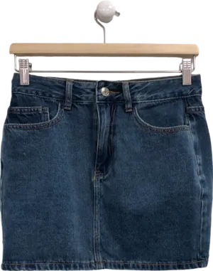 White Fox Blue Denim Skirt UK XS