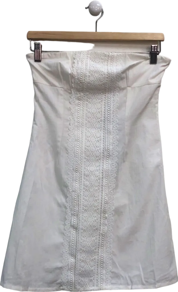 White Fox White Lace Strapless Dress UK S