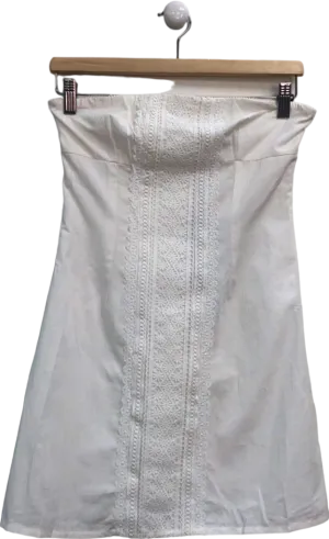 White Fox White Lace Strapless Dress UK S