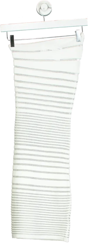 White Fox White Striped Midi Dress UK XS