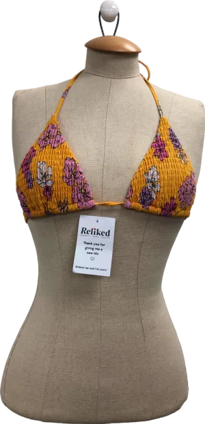 White Fox Yellow Floral Bikini Top UK M