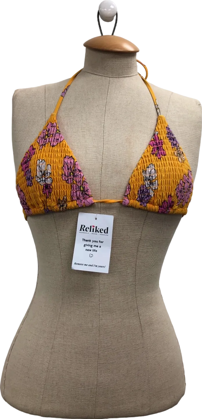 White Fox Yellow Floral Bikini Top UK M