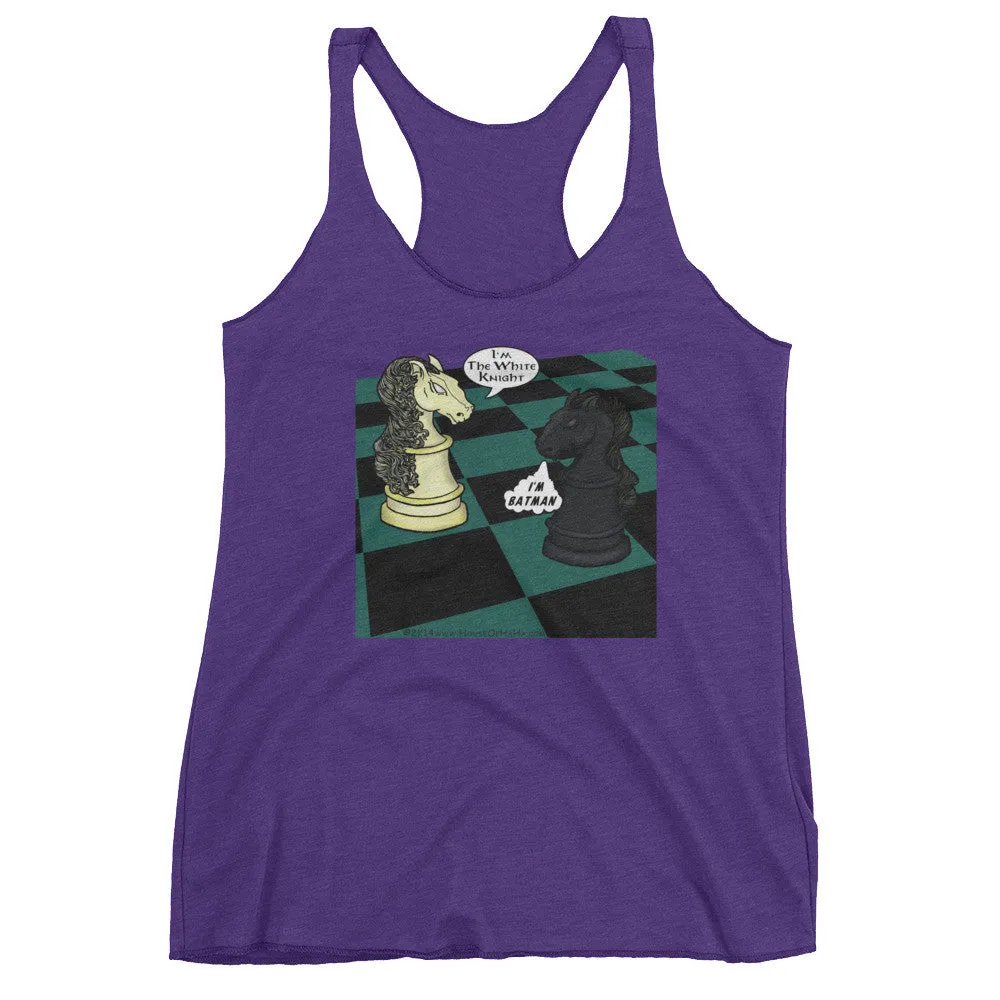 White Knight Dark Chess Match Racerback Tank Top