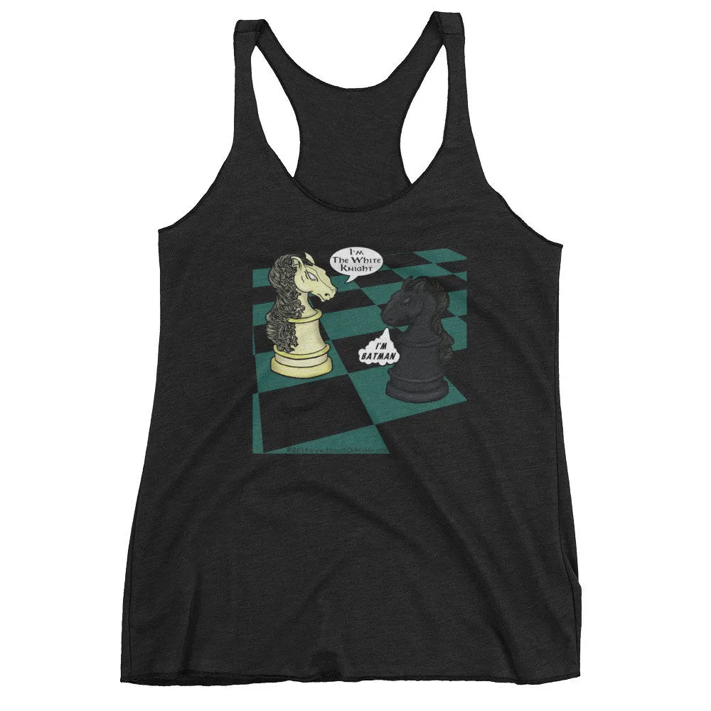 White Knight Dark Chess Match Racerback Tank Top