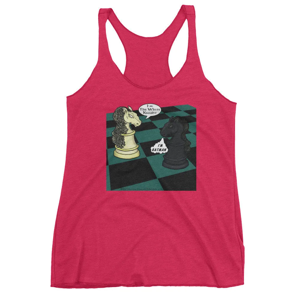 White Knight Dark Chess Match Racerback Tank Top