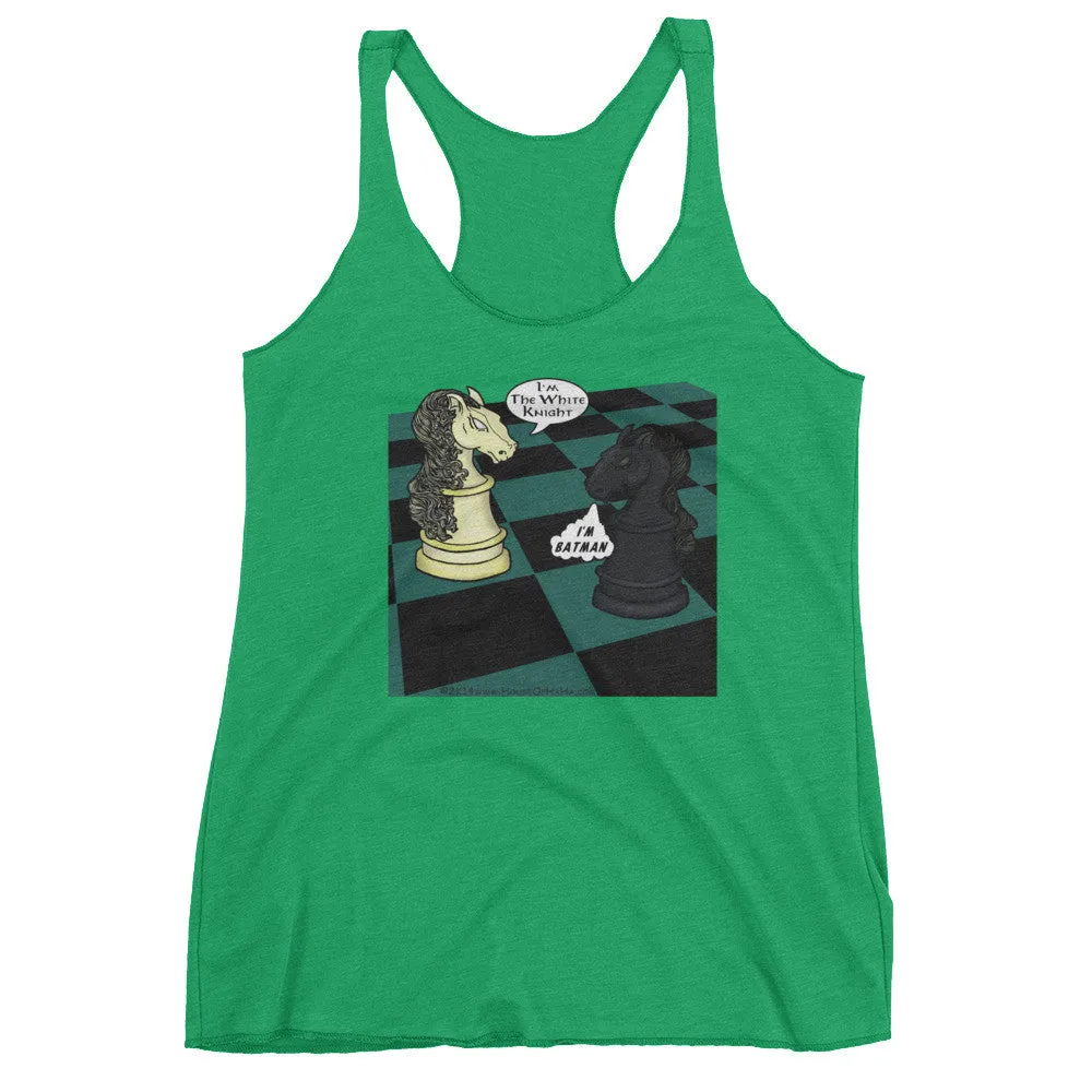 White Knight Dark Chess Match Racerback Tank Top