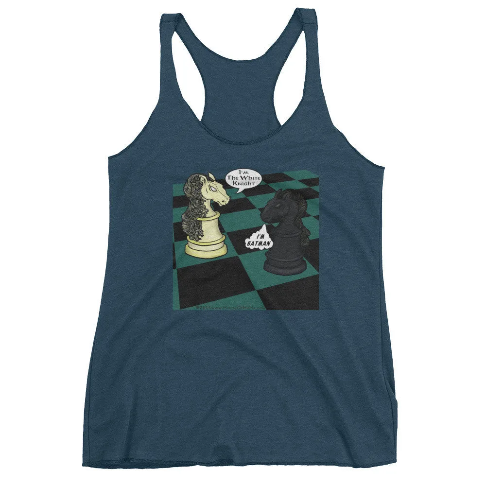 White Knight Dark Chess Match Racerback Tank Top