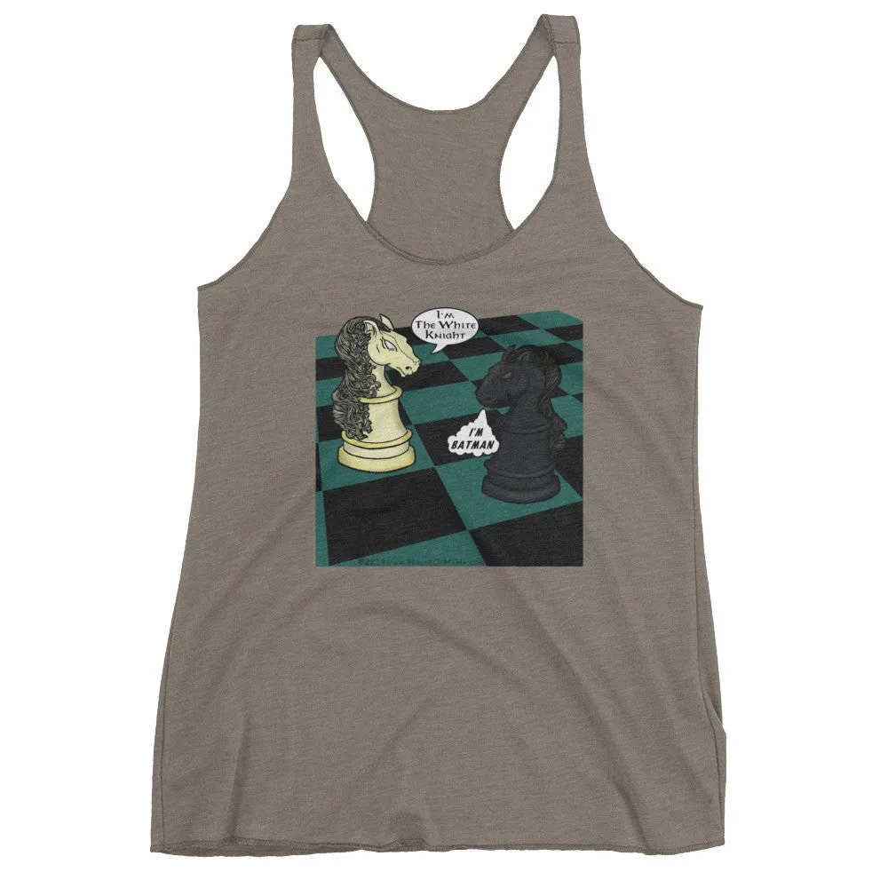 White Knight Dark Chess Match Racerback Tank Top