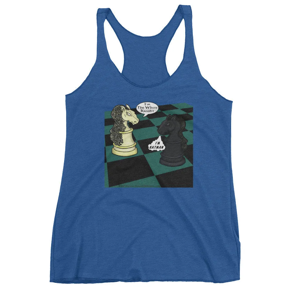 White Knight Dark Chess Match Racerback Tank Top
