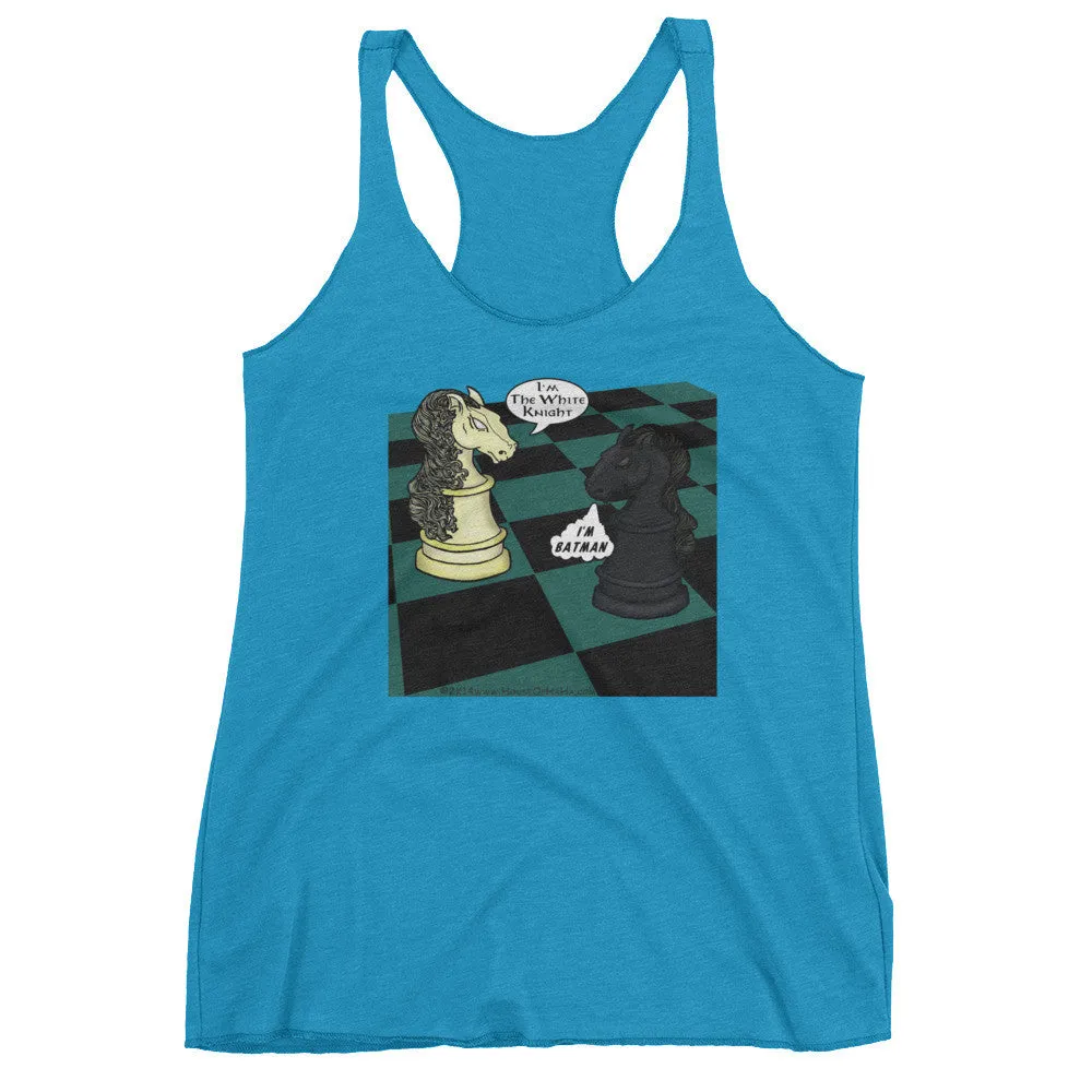 White Knight Dark Chess Match Racerback Tank Top