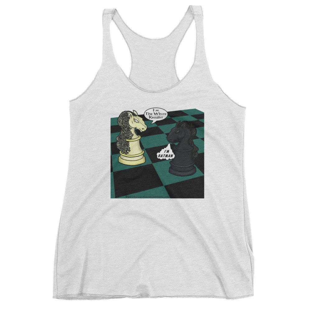 White Knight Dark Chess Match Racerback Tank Top