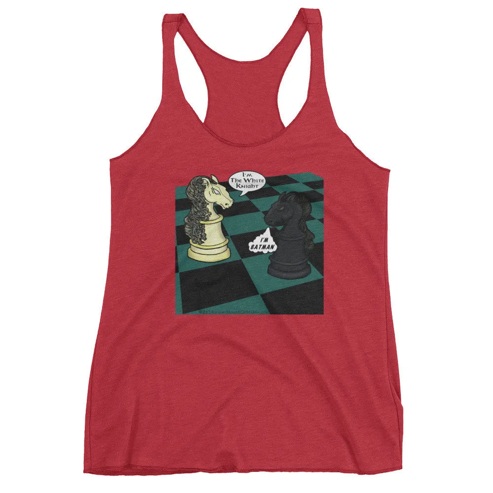 White Knight Dark Chess Match Racerback Tank Top