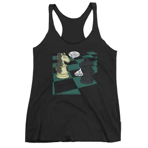 White Knight Dark Chess Match Racerback Tank Top