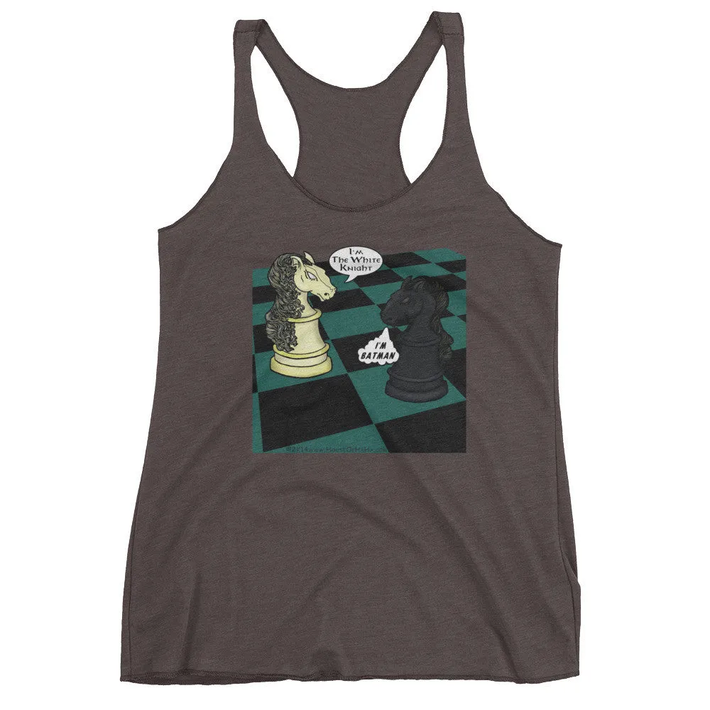 White Knight Dark Chess Match Racerback Tank Top