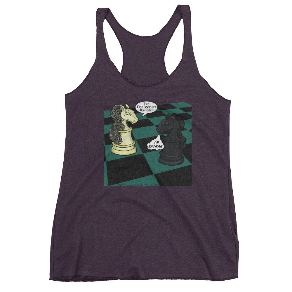 White Knight Dark Chess Match Racerback Tank Top