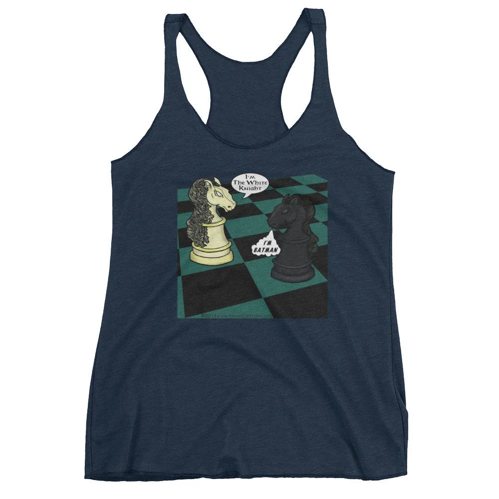 White Knight Dark Chess Match Racerback Tank Top