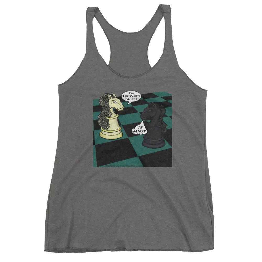 White Knight Dark Chess Match Racerback Tank Top