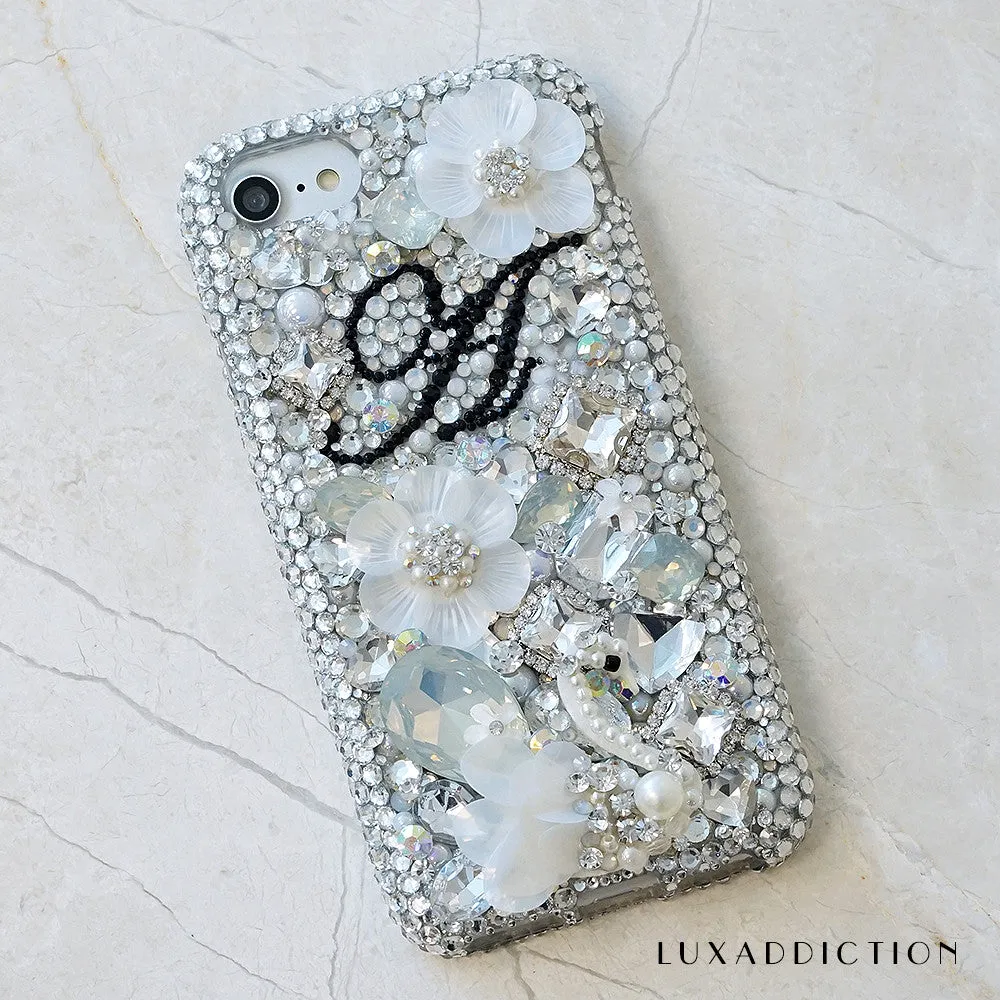 White Lily Personalized Name & Initials Design (style PN_1117)