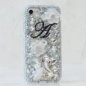 White Lily Personalized Name & Initials Design (style PN_1117)