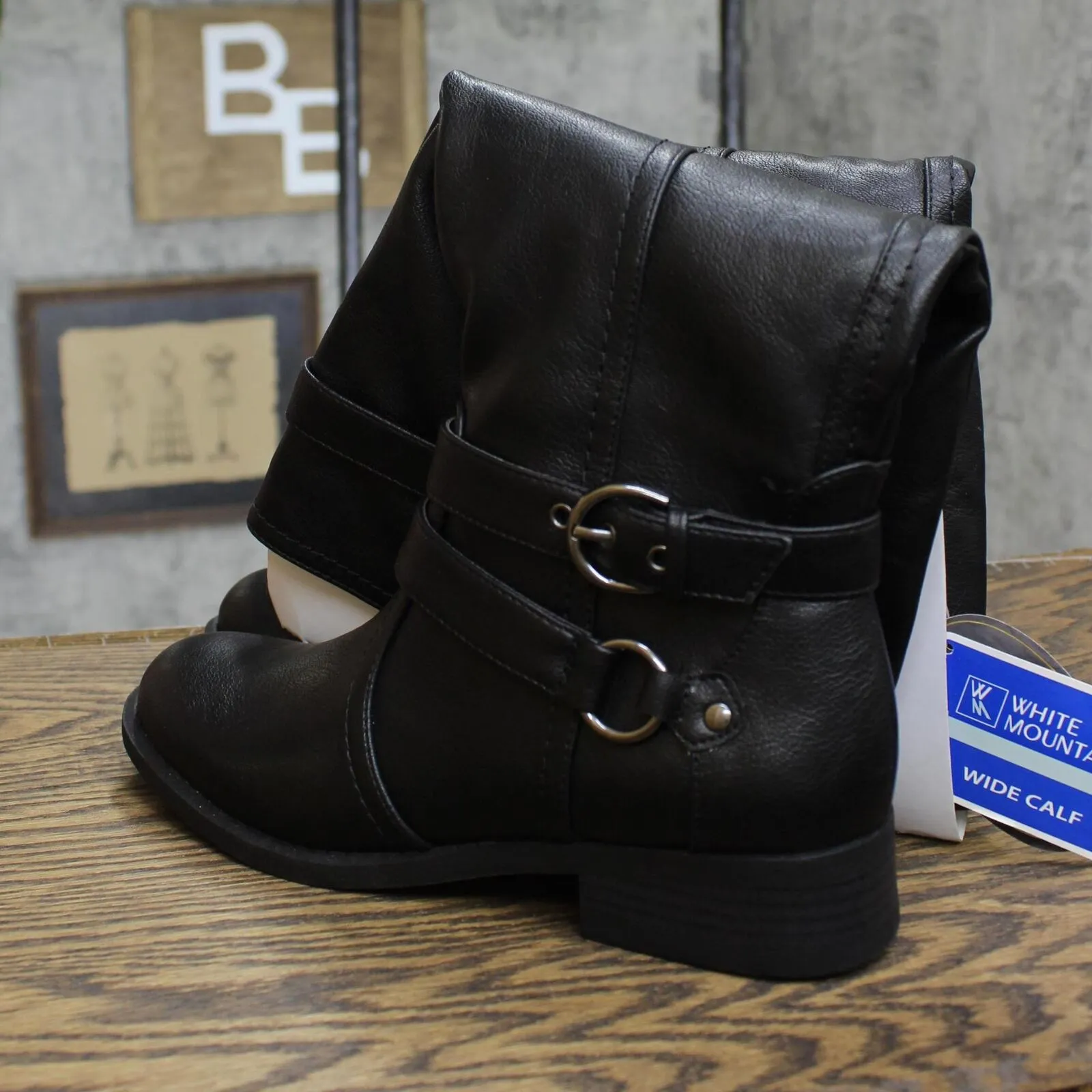 White Mountain Loyal Tall Shaft Wide Calf Boots Wide Calf Shoes Black 6.5M-WC