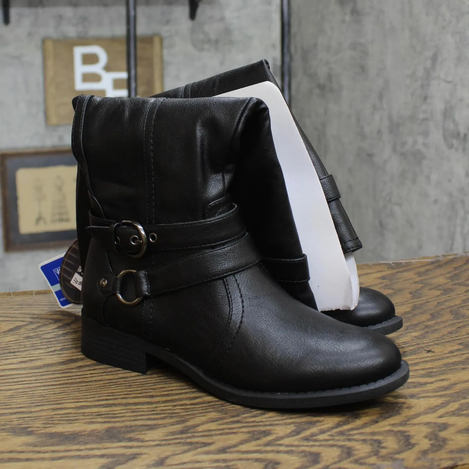 White Mountain Loyal Tall Shaft Wide Calf Boots Wide Calf Shoes Black 6.5M-WC