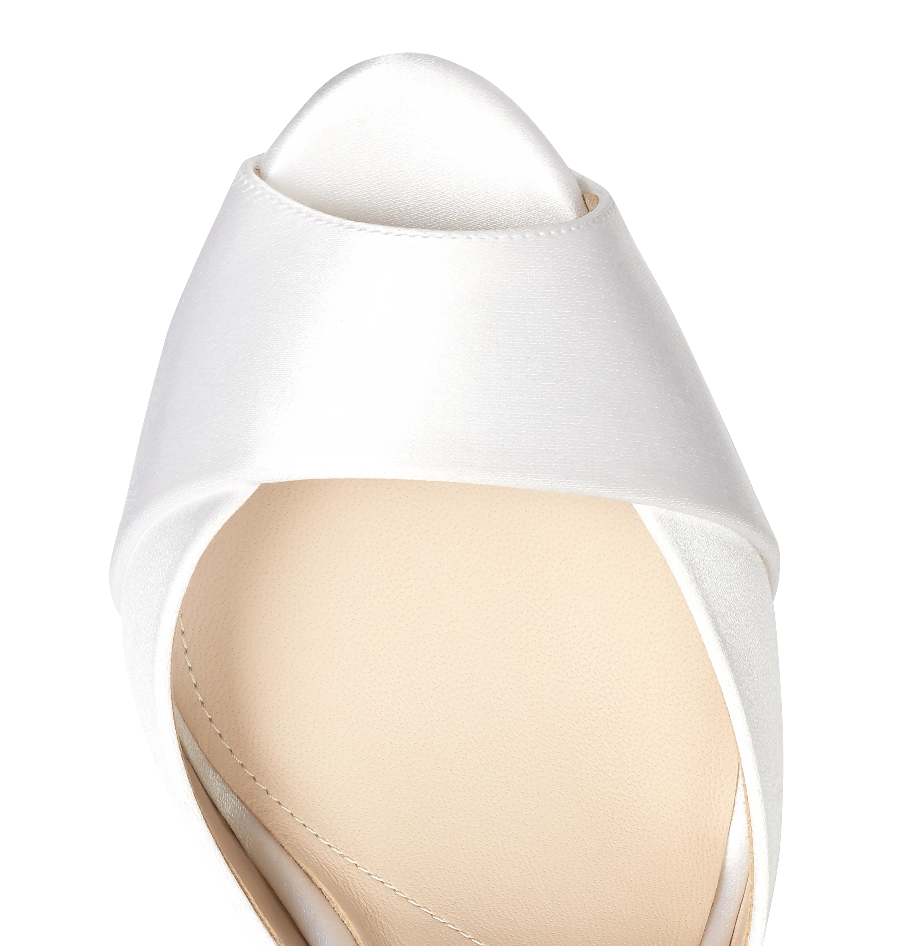 White Satin Platform Sandals