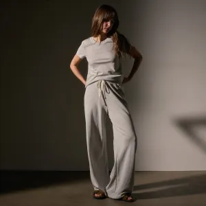 Wide Leg Sweatpant - Salt Pigment