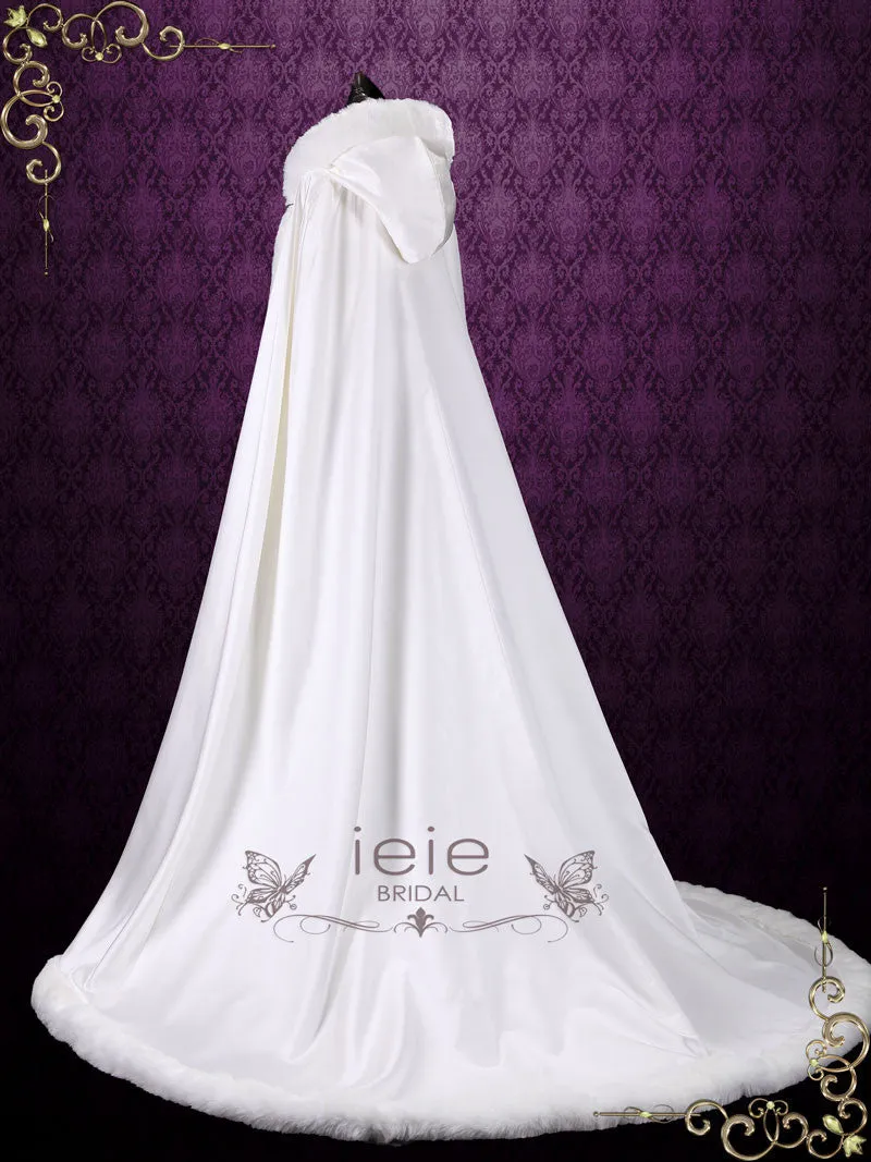 Winter Long Wedding Cloak with Fur Edges and Hood SG1003
