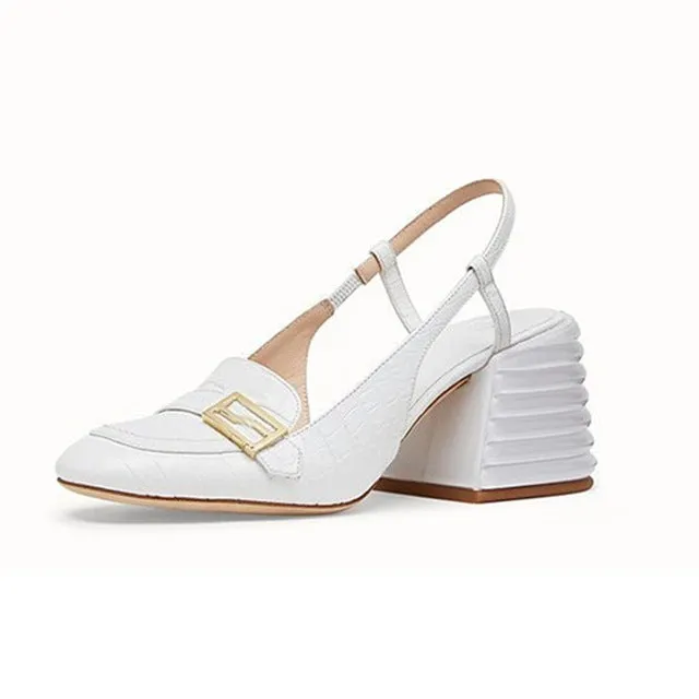 woman summer fashion square high heels pumps square toe leather sandals women party dress shoes size 40 41 42 43