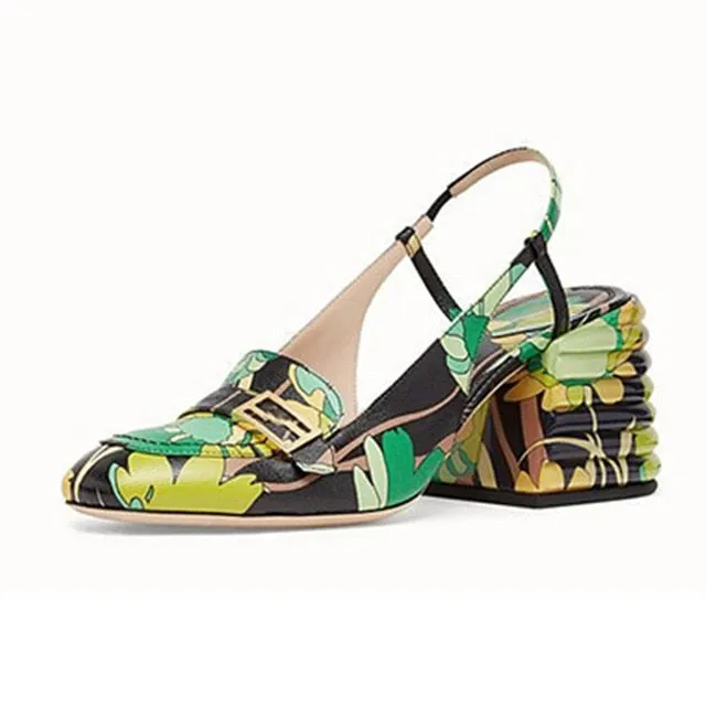 woman summer fashion square high heels pumps square toe leather sandals women party dress shoes size 40 41 42 43