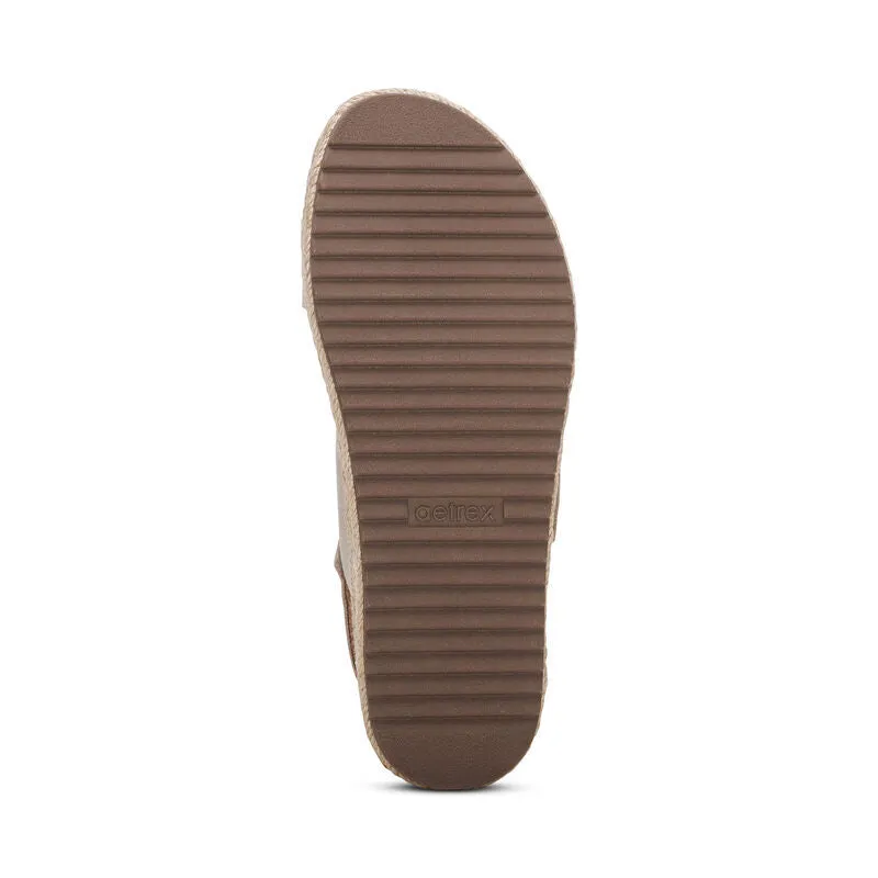 WOMEN'S AETREX VANIA ARCH SUPPORT PLATFORM SANDAL | CREAM