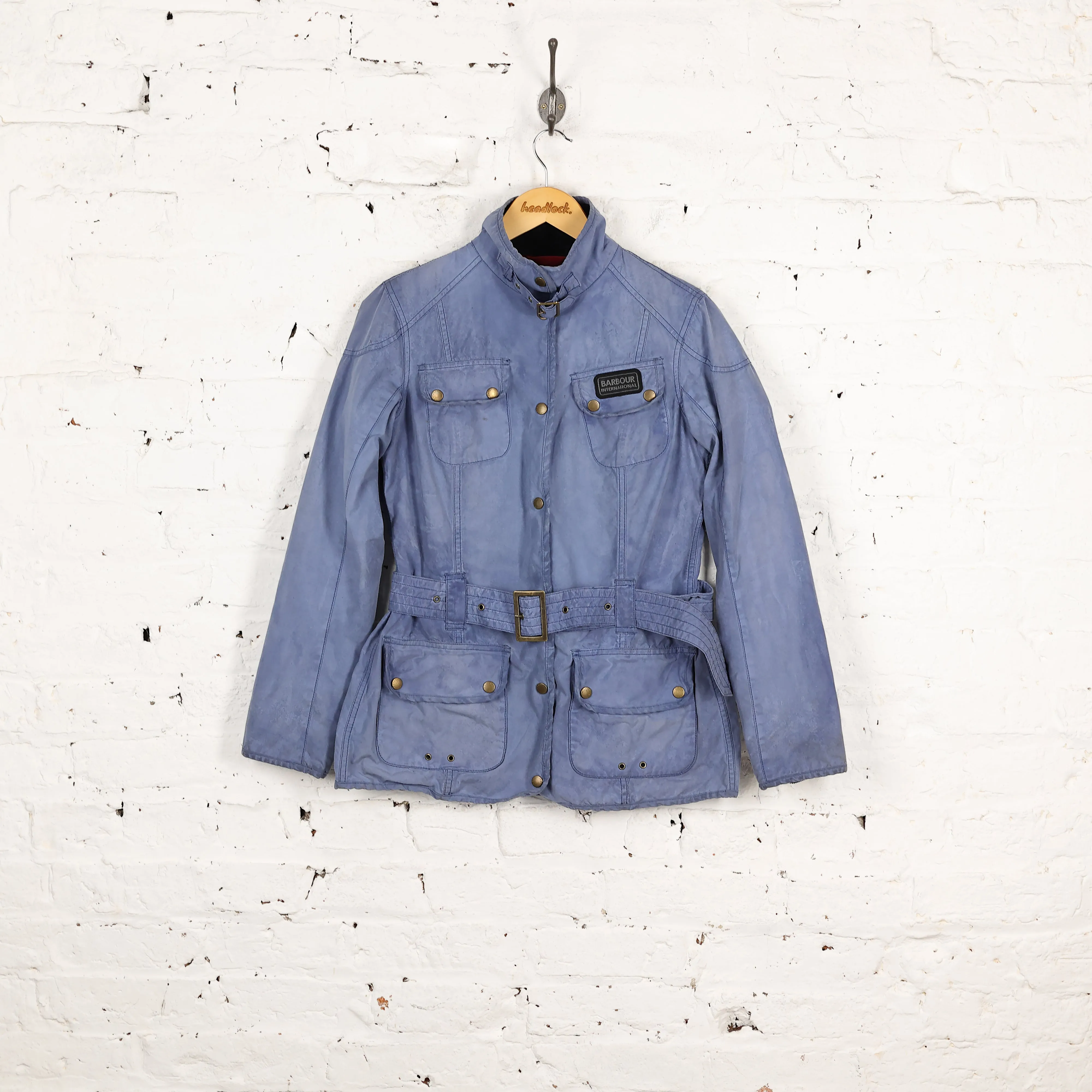 Women's Barbour Vintage International Wax Jacket - Blue - Women's M