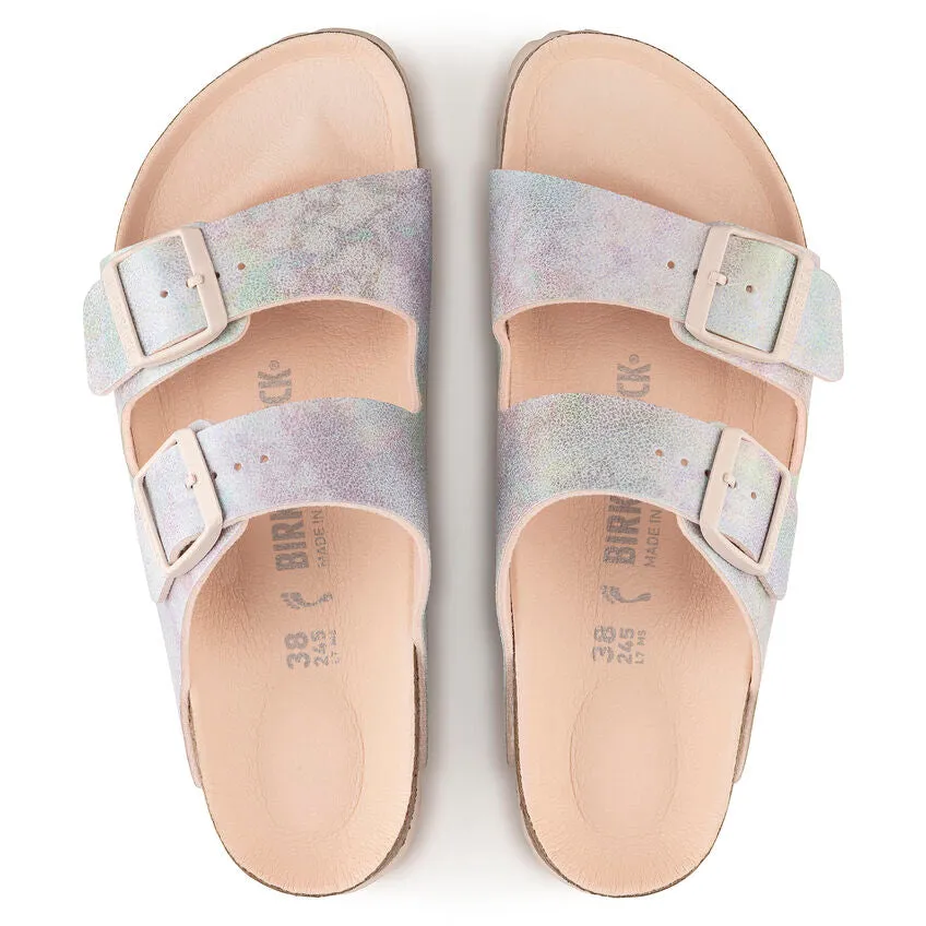 WOMEN'S BIRKENSTOCK ARIZONA VEGAN MICROFIBER | IRIDESCENT LIGHT ROSE