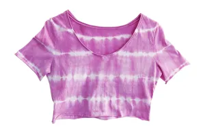 Women's Crop Top, Mint Tie Dye